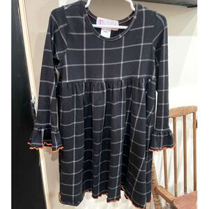 Flowersak Boutique Plaid Dress Size 7 Long Sleeve Halloween Autumn Fall